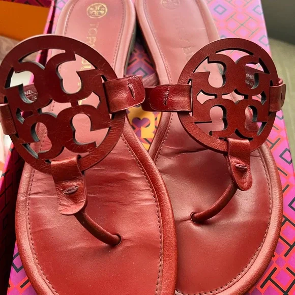 Tory Burch Red Miller Sandals - Picture 2 of 6